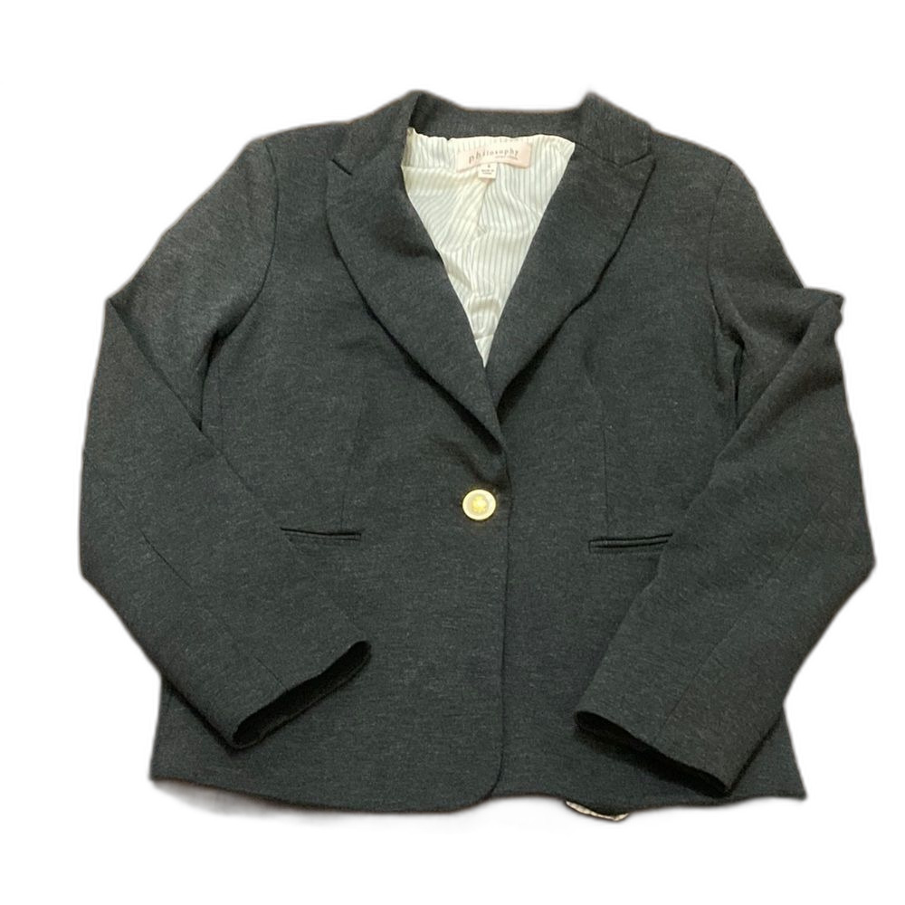 Philosophy Dark Gray Blazer Professional Suit Jacket